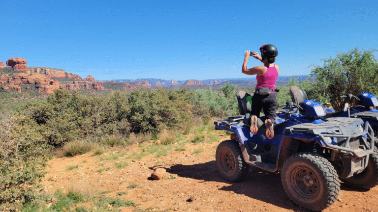 ATV tours through red rock trails on a Sedona morning ride